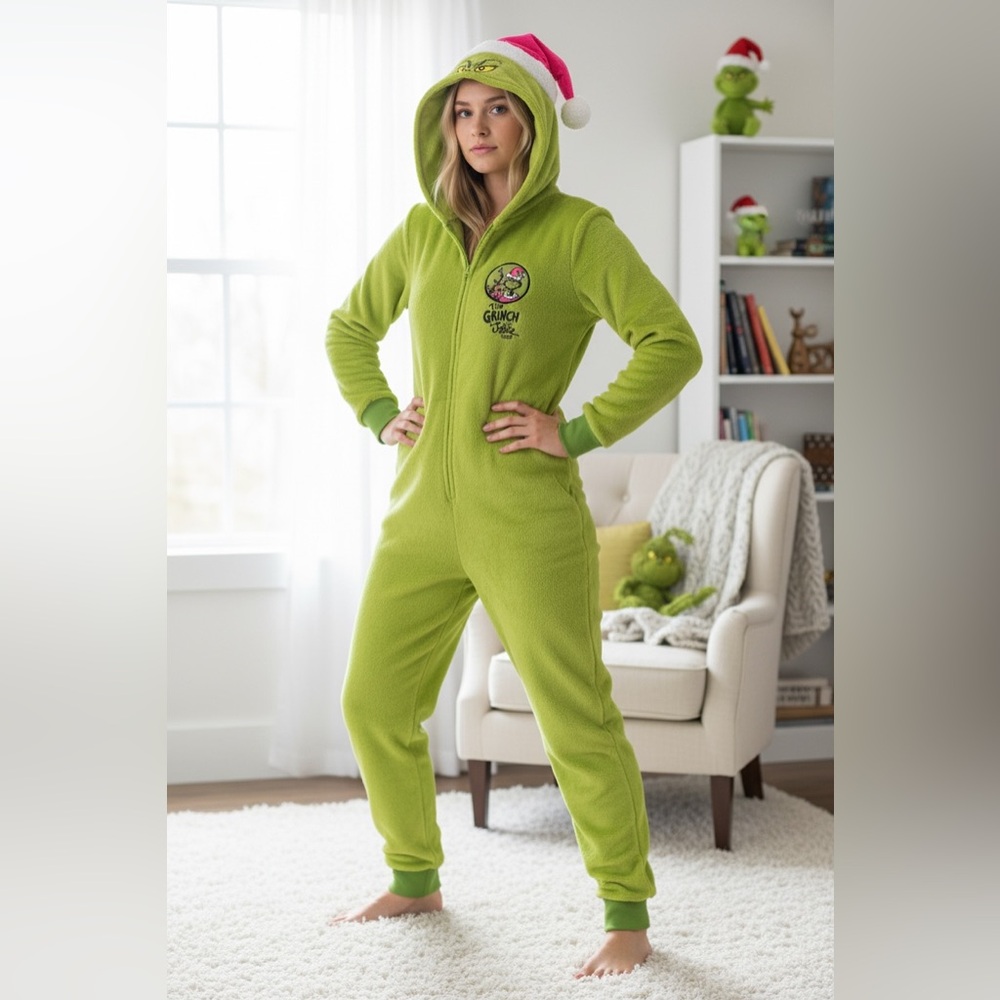Dr. Seuss Green Kids Pajama Onesie
